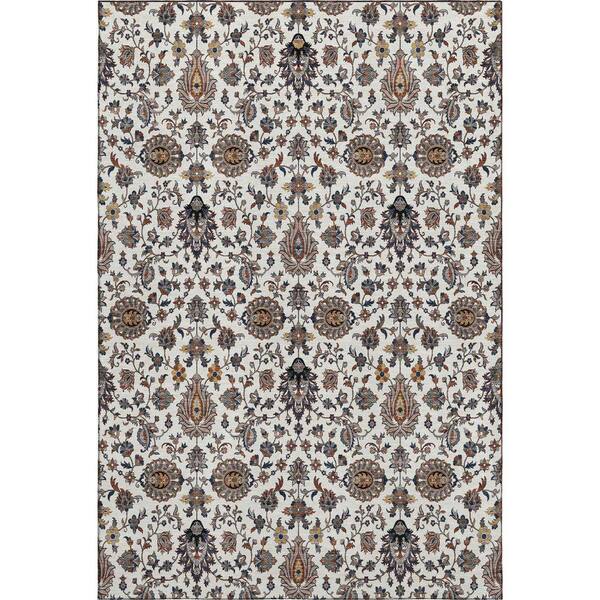 Mayfield Premium Machine Washable Abstract AMF2192 Ivory 3 ft. x 4 ft. Area Rug