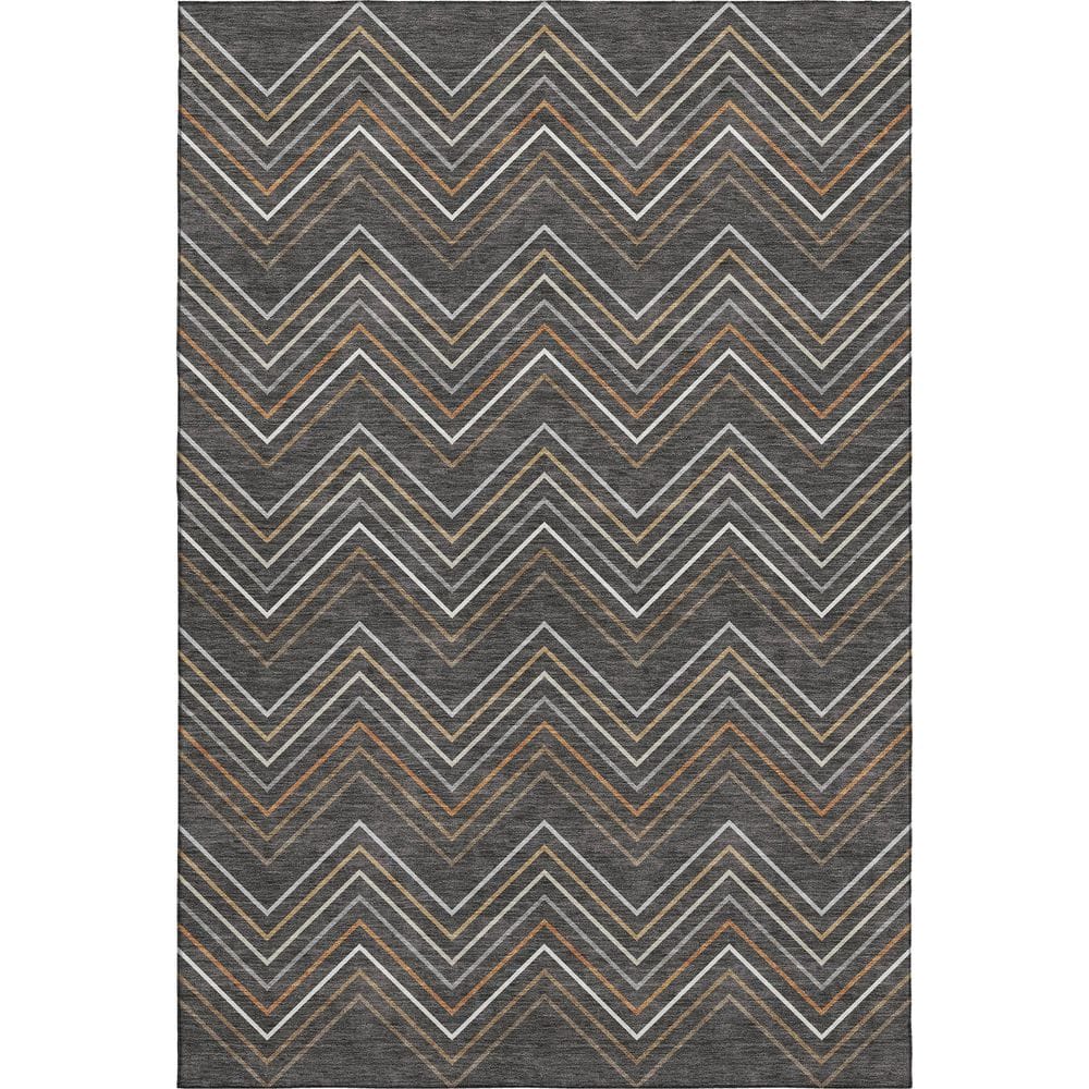 Mayfield Premium Machine Washable Abstract AMF2392 Charcoal 5 ft. x 7 ft. 6 in. Area Rug price history on PriceWatchPro