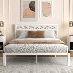 Candence Arch White Metal Frame Queen Platform Bed