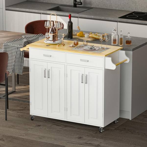 White Dining Cart Bar Serving Rolling Utility With 2 Drawers And Cabinets Lockable Wheels Home Kitchen Carts Tcht Kf260003 The Depot White Dining Cart Bar Serving, Rolling Bar Cart Cabinet