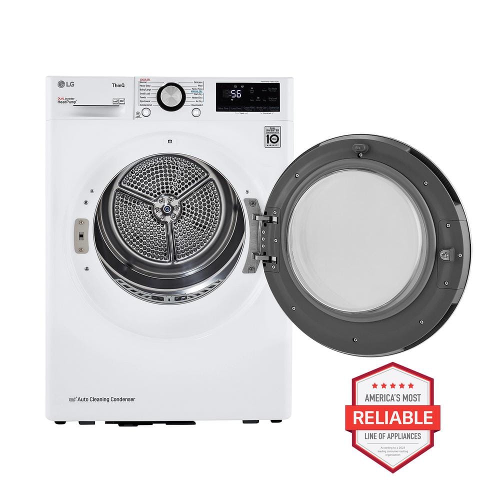 4.2 Cu.ft. White Smart Stackable Front Load Dryer with Steam