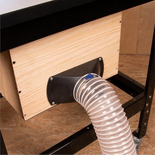 Rectangular Dust Hood Collector, 4 In. OD Attachment for Woodworking Dust Collection Hose and Fittings