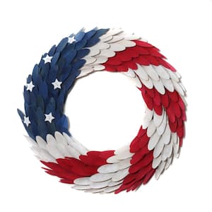 18 in. Red, White and Blue Wings Wreath
