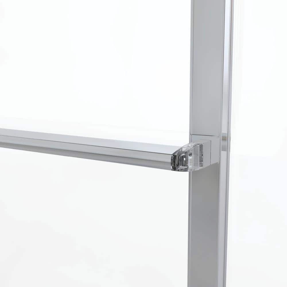 Deluxe 56" x 71.5" Chrome Framed Sliding Shower Door with Clear Glass