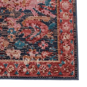 Swoon Pink/Blue 2 ft.6 in. X 4 ft. Oriental Rectangle Area Rug