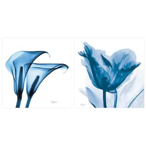 "Tulip and Lililes" Unframed Free Floating Tempered Glass Diptych Wall Art Print 24 in. x 24 in.