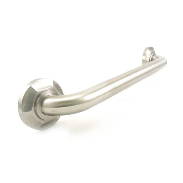 WingIts Platinum Designer Series 18 in. x 1.25 in. Grab Bar Hex in Satin Stainless Steel (21 in. Overall Length)