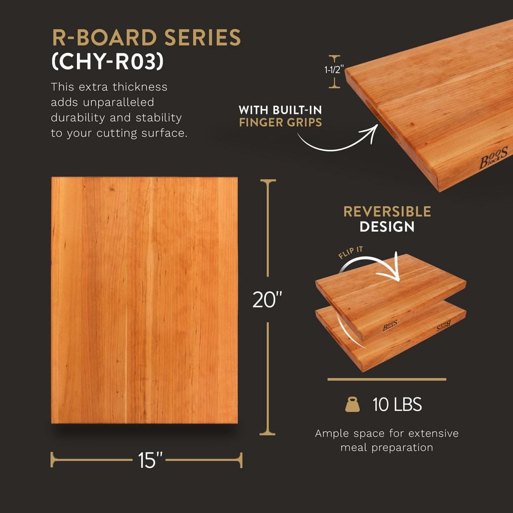 John Boos 20x15 Cherry Wood Reversible Cutting Board