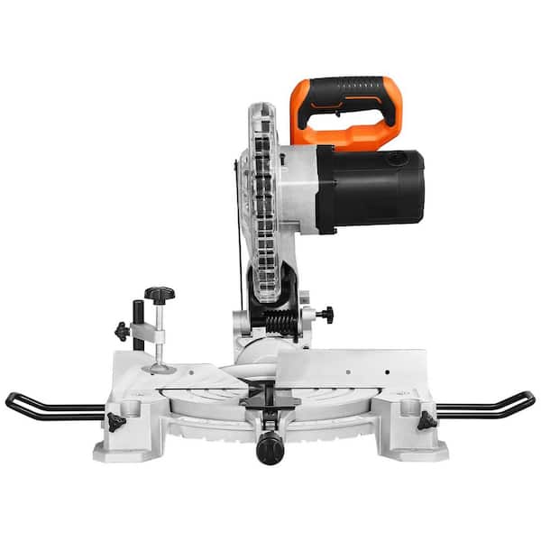 Compound Miter Saw, 10-In. Blade Motor, 60-Tooth Miter Saw Stand Corded Single Bevel 0-45°, LED Precision Alignment