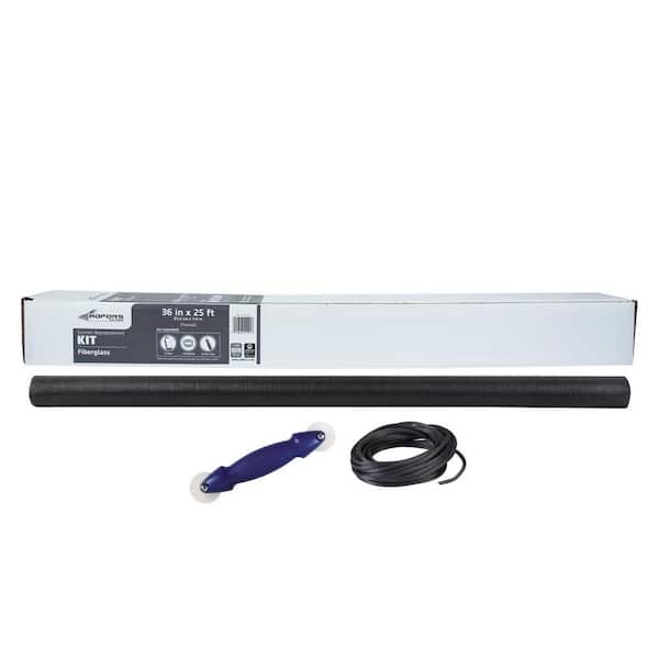 Saint-Gobain ADFORS All-In-One 36 in. x 25 ft. Charcoal Fiberglass Screen Repair Kit for Windows and Door