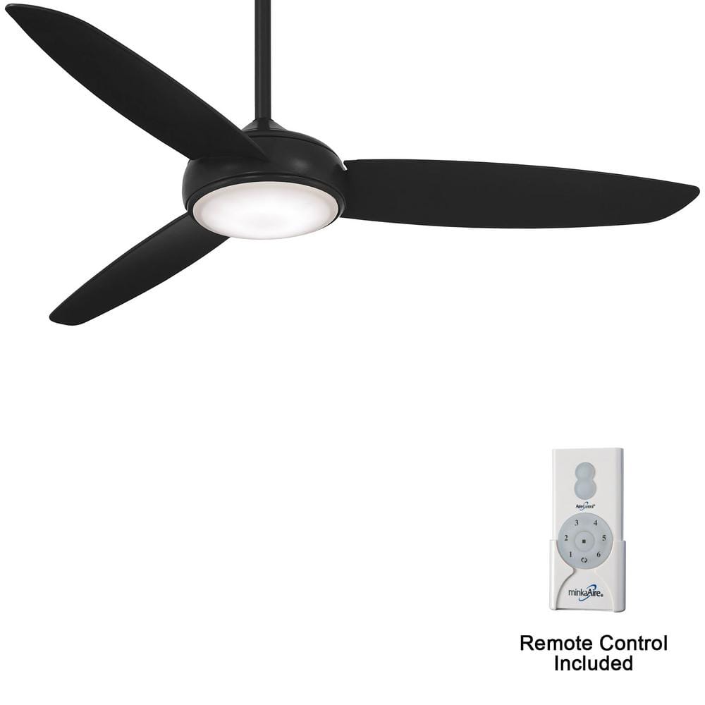 MINKA-AIRE Concept IV 54 in. Integrated LED IndoorOutdoor Coal Smart  Ceiling Fan with Light and Remote Control F465L-CL - The Home Depot