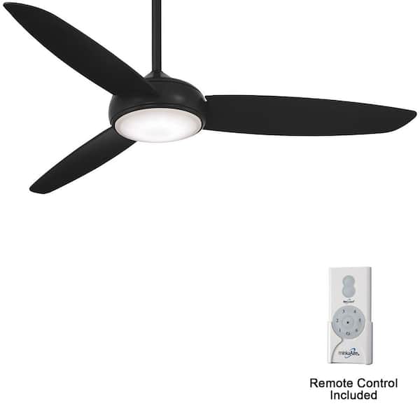 MINKA-AIRE Concept IV 54 in. Integrated LED Indoor/Outdoor Coal Smart Ceiling Fan with Light and Remote Control