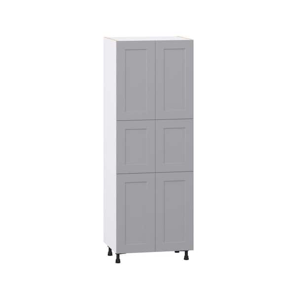 Roseland 30 in. W x 24 in. D x 84.5 in. H Assembled Shaker Pantry Kitchen Cabinet in Slate Gray with 5-Shelves