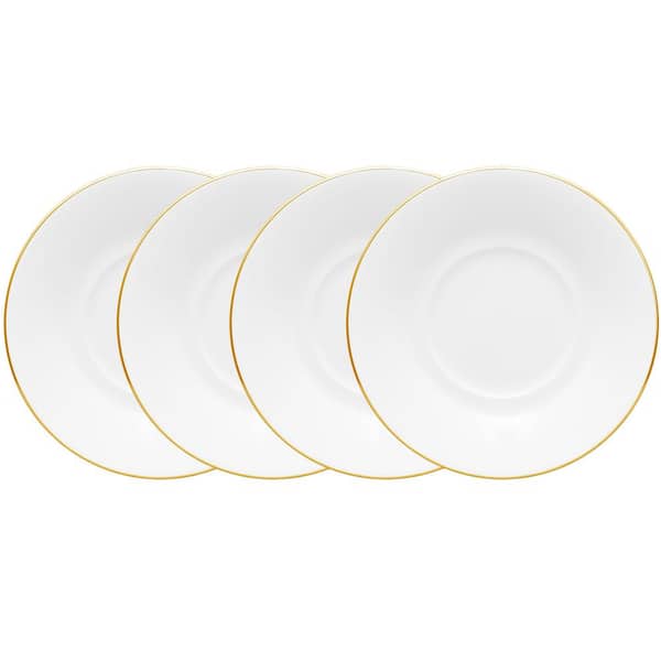Noritake Accompanist 6 in. (White) Bone China Saucers, (Set of 4)