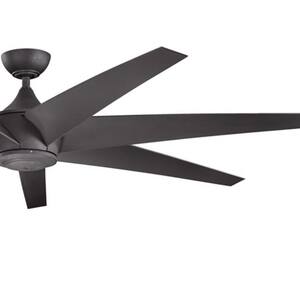 Lehr 80 in. Indoor/Outdoor Distressed Black Downrod Mount Ceiling Fan with Remote