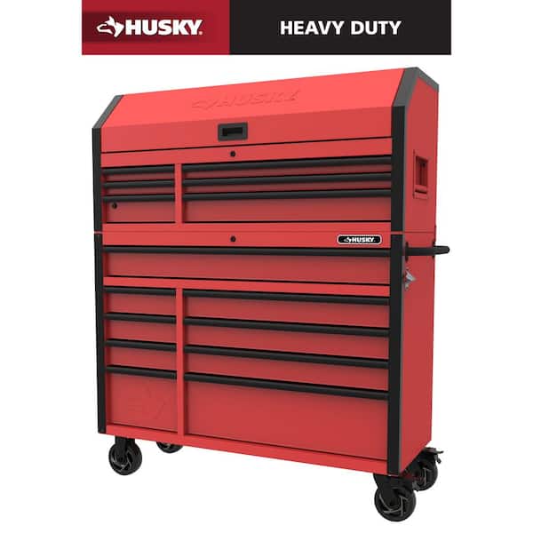 Heavy-Duty 52 in. W 15-Drawer Matte Red Steel Rolling Tool Chest Combo