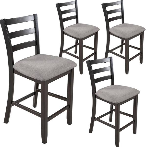 gray padded high dining bistro chair