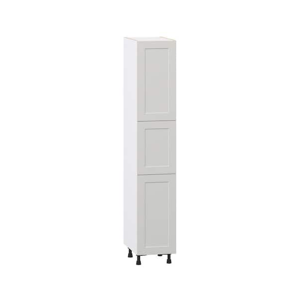 Galveston 15 in. W x 24 in. D x 84.5 in. H Assembled Shaker Pantry Kitchen Cabinet in Light Grey with 4-Shelves