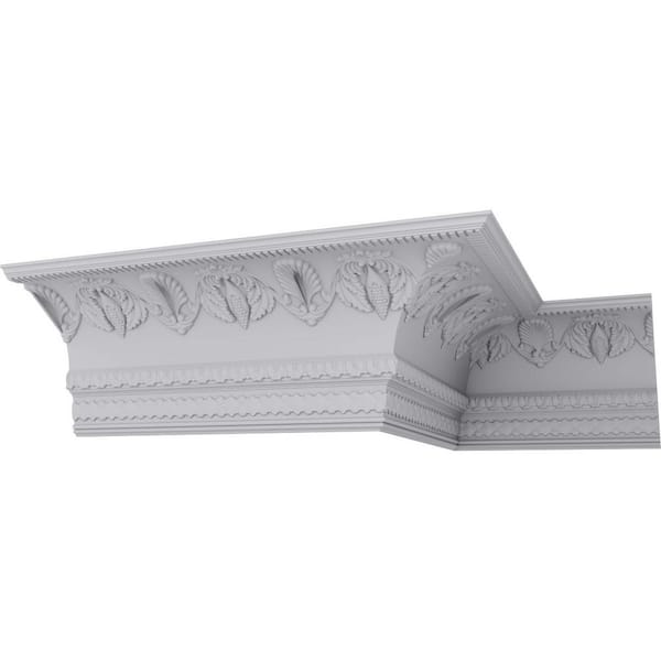 Ekena Millwork 14-1/8 in. x 16-3/8 in. x 94-1/2 in. Polyurethane Cove Harvest Crown Moulding