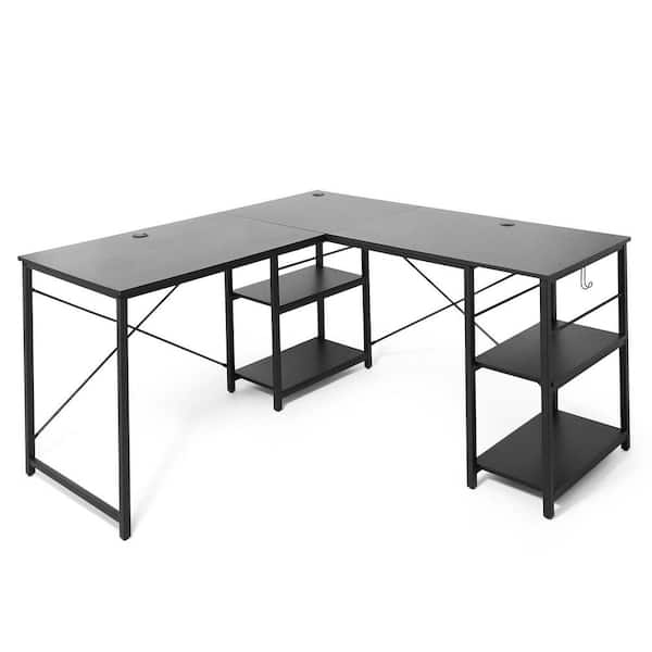 Office Desk With Drawers Home Workstation Study Laptop Computer Table Shelves BK 