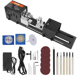 Compact Lathe Machine, Dimensions 2.76 in. L x 6.3 in. W, 96 Watt, 7 Adjustable Speeds Ranging from 4220 to 8450 rpm