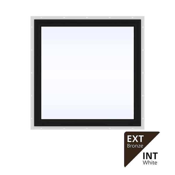 JELD-WEN 36 in. x 36 in. V-4500 Series Desert Sand Single-Hung