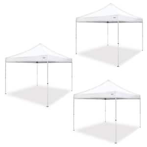 Pro Two 10 ft. x 10 ft. White Straight Leg Instant Canopy (3-Pack)