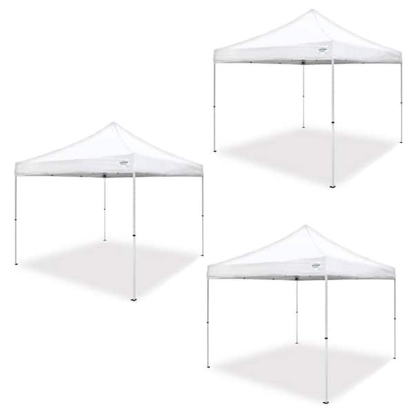 Caravan Canopy Pro Two 10 ft. x 10 ft. White Straight Leg Instant Canopy (3-Pack)