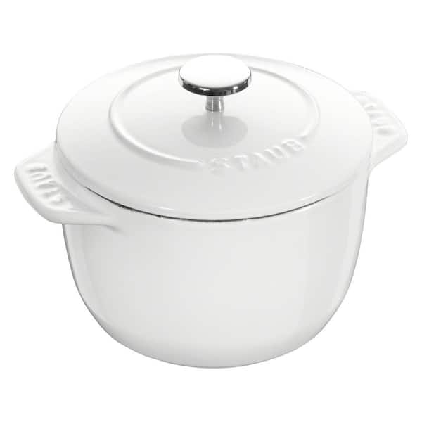 Cast Iron Petite French Oven, Dutch Oven, 1.5 qt. serves 2, Enameled Cast Iron, Made in France, Pure White