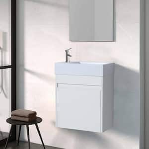 18.1 in. W x 10.2 in. D x 22.8 in. H Bath Vanity in White Straight Grain with White Resin Top