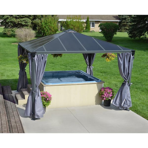 Palermo 12 ft. x 12 ft. Gray/Bronze Outdoor Gazebo