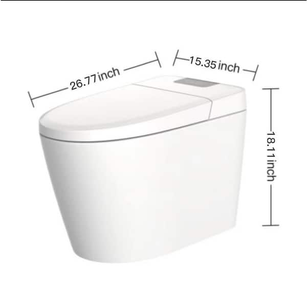 1-Piece 1.06 GPF Dual Flush U-Shaped Elongated LED Light Automatic Smart Toilet in White Seat Included