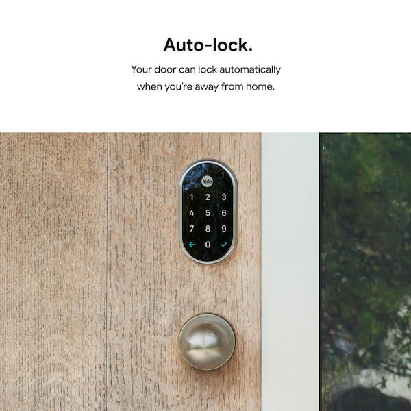 Google Nest x Yale Lock - Tamper-Proof Smart Lock for Keyless Entry -  Keypad Deadbolt Lock for Front Door - Satin Nickel 