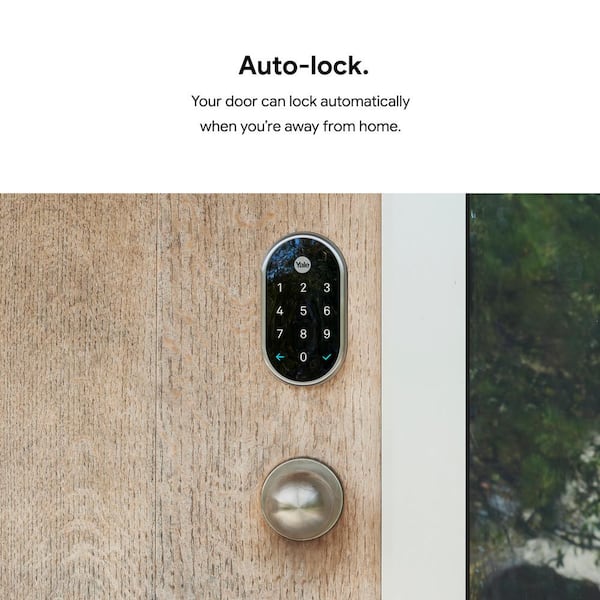 Google Nest x Yale Lock - Tamper-Proof Smart Lock for Keyless Entry -  Keypad Deadbolt Lock for Front Door - Satin Nickel