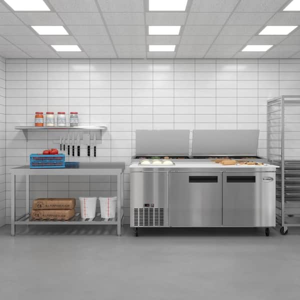 Koolmore 71 in. 17 cu. ft. Commercial Pizza Prep Refrigerator in