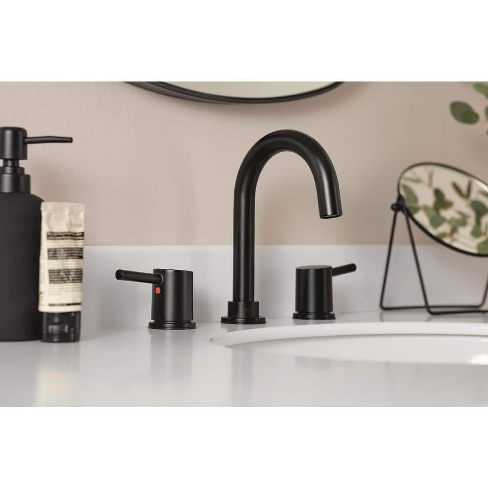 Precept Matte Black 2-Handle Widespread Bathroom Faucet