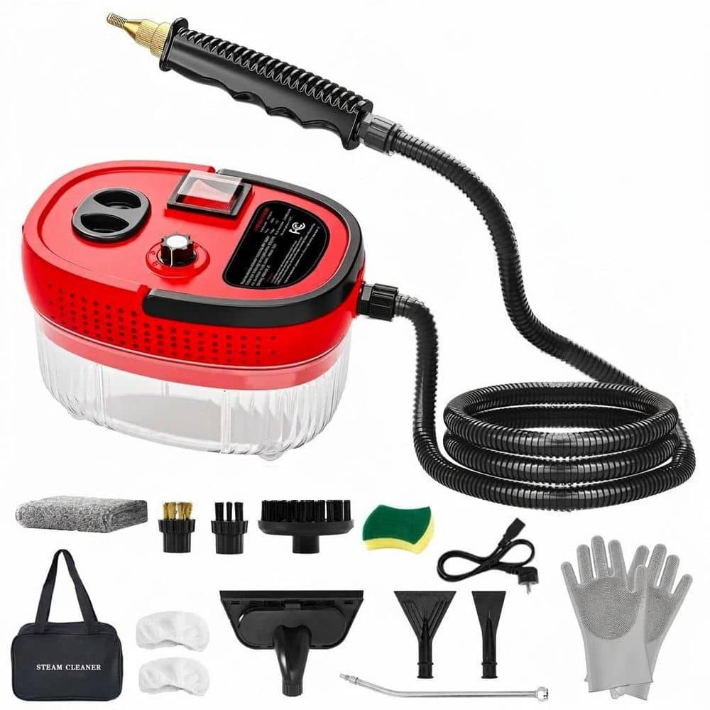 Corded Handheld Steam Cleaner for Kitchen, Bathroom, Car Seats, Upholstery with 3 Brushes, Glass Scraper price history on PriceWatchPro