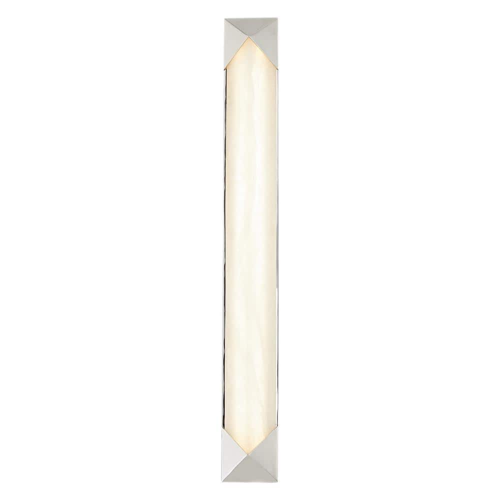 Caesar Polished Nickel Alabaster LED Bath Sconce