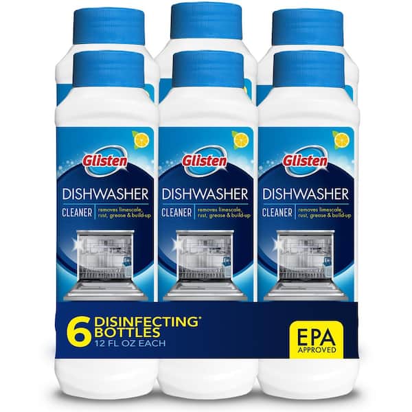 Glisten 12 oz. Dishwasher Cleaner and Disinfectant Lemon Scent (6-Pack)