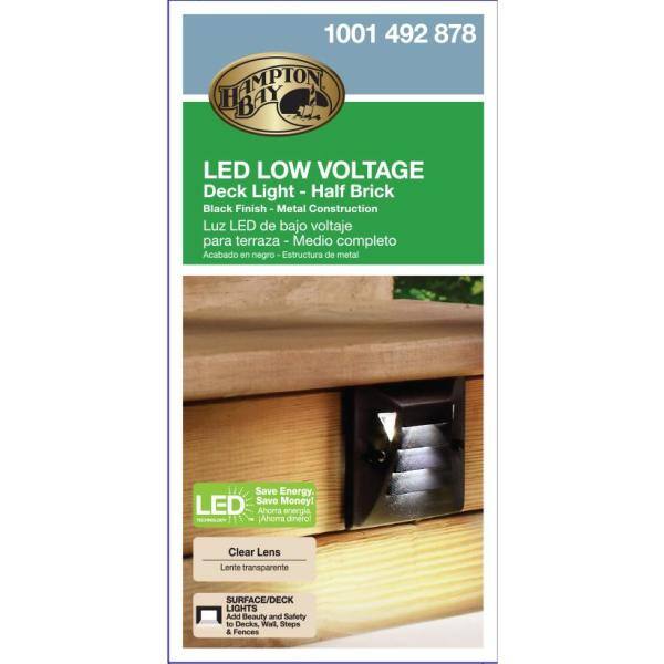 Hampton Bay Low-Voltage LED Black Flushmount Brick Step/Stair Light 1001492883 
