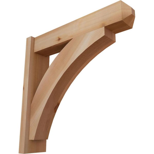 Ekena Millwork 6 in. x 24 in. x 24 in. Western Red Cedar Thorton Craftsman Smooth Outlooker