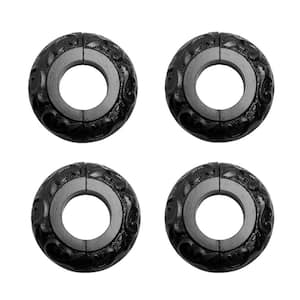 1.25 in. Black Radiator Flanges Aluminium Escutcheon Ring Plate Rust Resistant Easy Assemble Pack of 4