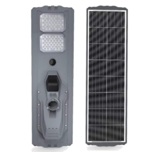 30-Watt 4800-Lumen Gray Solar Ultra Powerful Motion Activated Outdoor Integrated LED Path Walkway Area Light