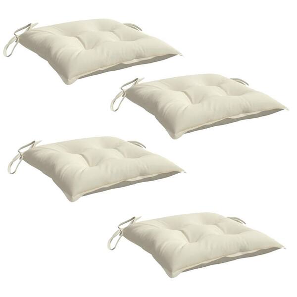 Benjara 15.7 in. x 15.7 in. White Square Outdoor Cushion for Bench (Set of 4)