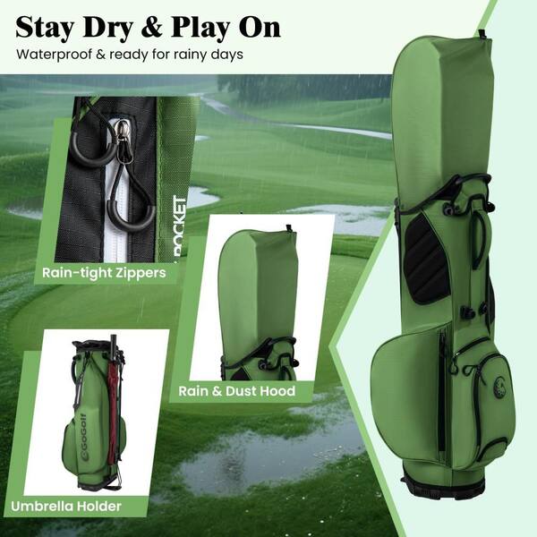 Gymax 8-Way Golf Stand Bag w/ 5 Pockets Lightweight Portable Golf
