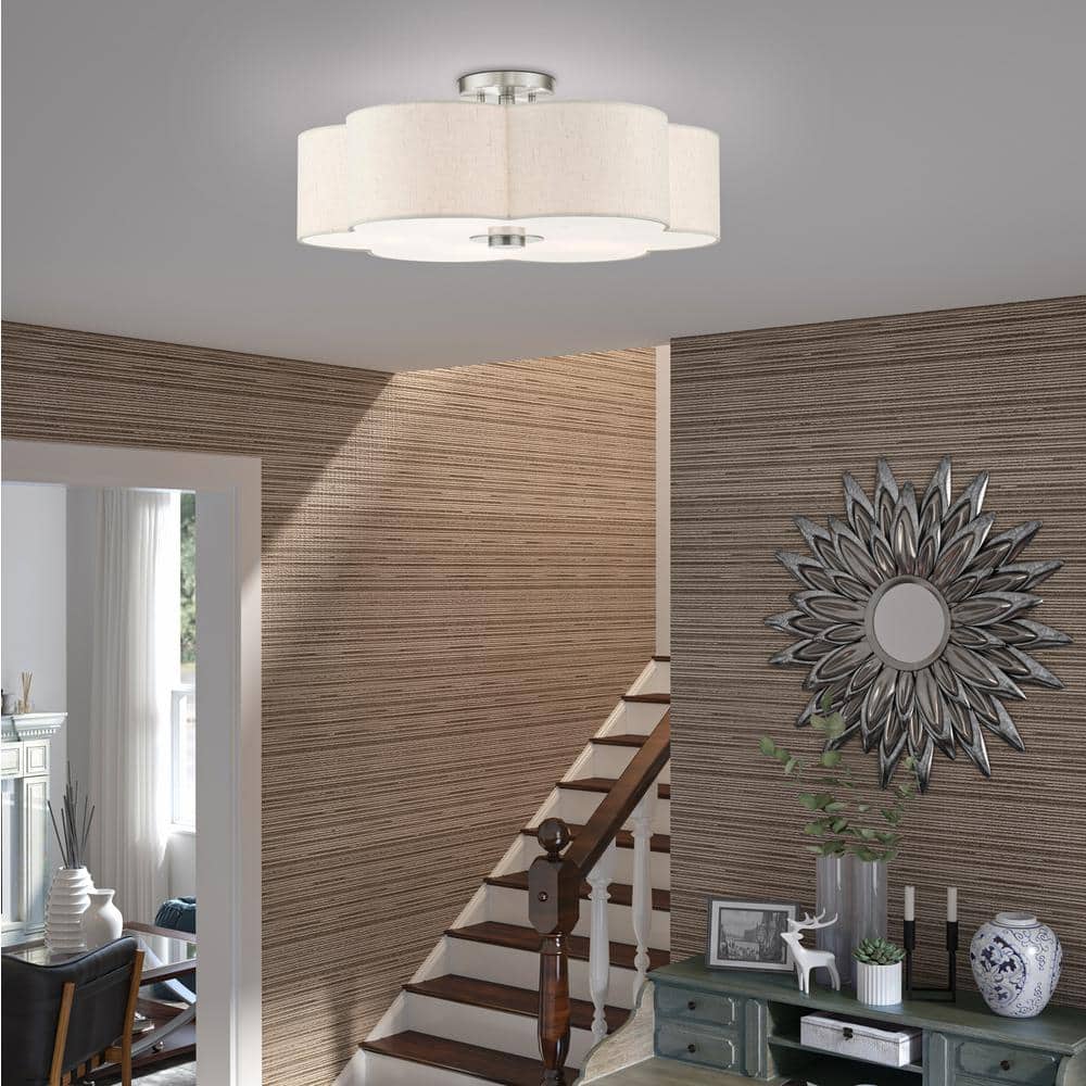Solstice 22" Brushed Nickel 5-Light Semi-Flush Mount