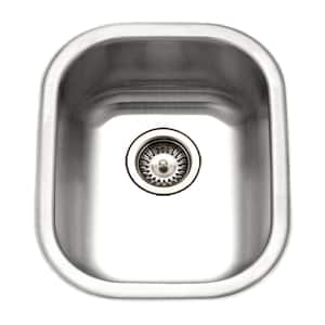 Houzer Club 14 in. Stainless Steel Undermount Single Bowl Bar Sink with Strainer - CS-1407-1