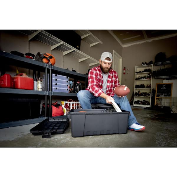 Plano 27-Gal. Hinged Storage Box in Olive Drab 181976 - The Home Depot