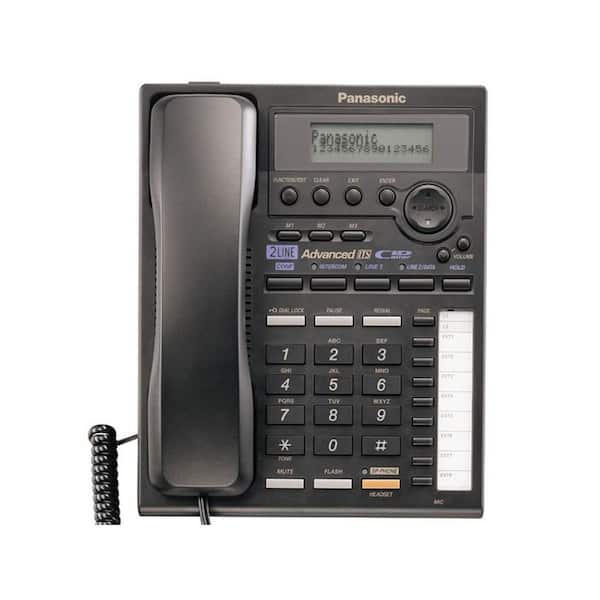 Panasonic 2-Line Corded Speakerphone with Intercom - Black