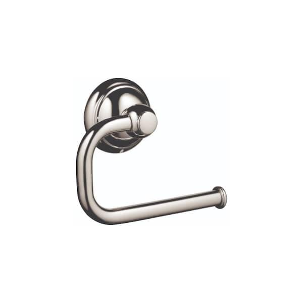 Single Wall Mounted Post Toilet Paper Holder in Polished Nickel